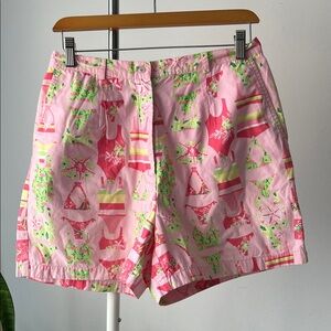 Lilly Pulitzer Pink Green Patterned high waisted Women's Shorts 8